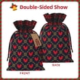 thumbnail image 2 of Cauagu Red Rooster Print Christmas Linen Gift Bag,Christmas Goody Gift Bags with Plaid Drawstrings Xmas Presents Bags Holiday with Gift Tag Cards-Black, 2 of 8