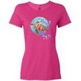 thumbnail image 3 of Inktastic Pompano Beach, Florida Swimming Sea Turtle with Bubbles Women's T-Shirt, 3 of 5