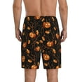 thumbnail image 2 of Balery Halloween With Pumpkins Men's Cotton Knit Pajama Shorts Waistband & Pockets,Short Pajama Pants-Medium, 2 of 8