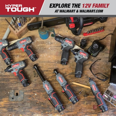 HYPER TOUGH 12V MAX LITHIUM-ION 3-IN-1 MULTI-HEAD POWER DRILL SET WITH 1.5AH BATTERY AND CHARGER