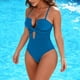 thumbnail image 1 of Trajes de baño para mujer, moda de verano para mujer, color sólido con cojín en el pecho y sin soporte de acero, traje de baño con tirantes sin espalda, trajes de baño para mujer, trajes de baño para, 1 of 9