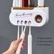 thumbnail image 5 of pstuiky Dispensador de pasta dental de pared con bandeja para cepillos de dientes soporte para cepillos de dientes para baños, 5 of 6