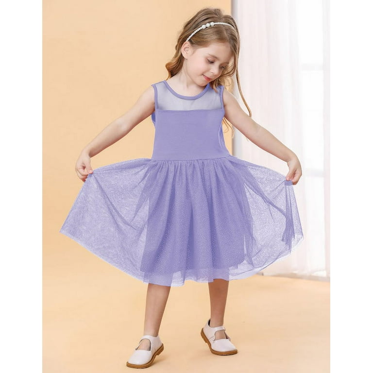 V. GRIN Toddler Girl Dress Purple Tutu Sundress for Flower Girls Wedding Princess Dress Up Clothes 3T Walmart