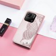 thumbnail image 3 of Wallet Case for Xiaomi Redmi 10A, 3D Butterfly Flower PU Leather with Credit Card Slots Holder Magnetic Closure Folio Phone Cover for Xiaomi Redmi 10A Rhinestone Rose Gold, 3 of 14