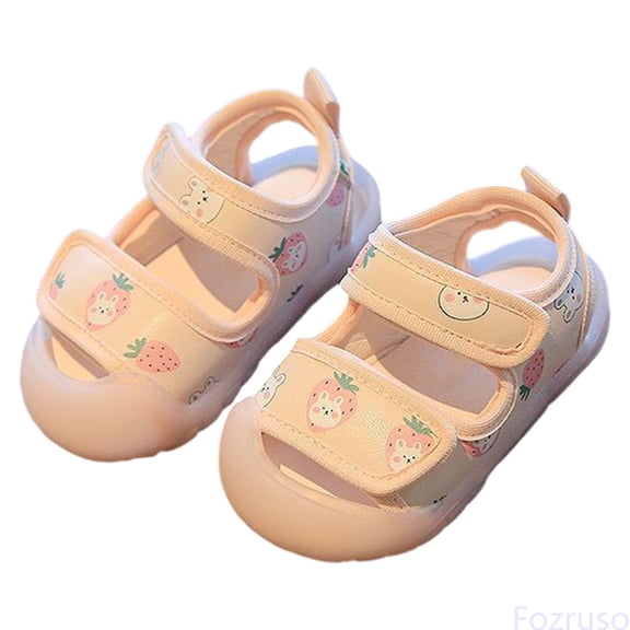 Fozruso Baby Girls Sandals Soft Sole First Toddler Shoes Breathable Summer Casual Infant Footwear For 3 24 Months,Sizes 4 Toddlers 0-3 Months(Pink)