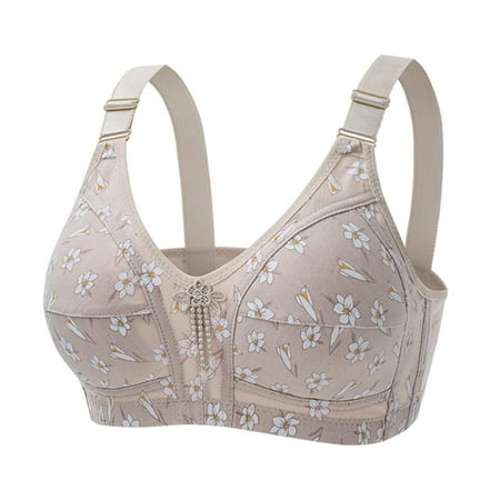 LLYWEY Womans Bras on Sale Sheer Bras Women Ladies Wire-Free Bra Style-1452 Women s Plus Lightly Lined Bra Feature Adult Female Yoga Sports Bras Gray 40B