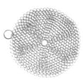 thumbnail image 2 of 4x4 Inch Cast Iron Cleaner Stainless Steel Chain Mail Scrubber with Corner Ring for Skillet Pan Pot and Wok (Silver), 2 of 8