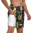 thumbnail image 3 of Gaeub Avocado Love Mens Swim Trunks Stretch Beach Shorts Quick Dry for Men Swim Shorts Swimwear with Pockets- X-Large, 3 of 9