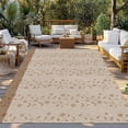 thumbnail image 2 of Pink Brown Floral Outdoor Rug for Patio/Deck/Porch, Non-Slip Large Area Rug 5 x 7 Ft, Spring Flowers Indoor Outdoor Rugs Washable Area Rugs, Reversible Camping Rug Carpet Runner, 2 of 8