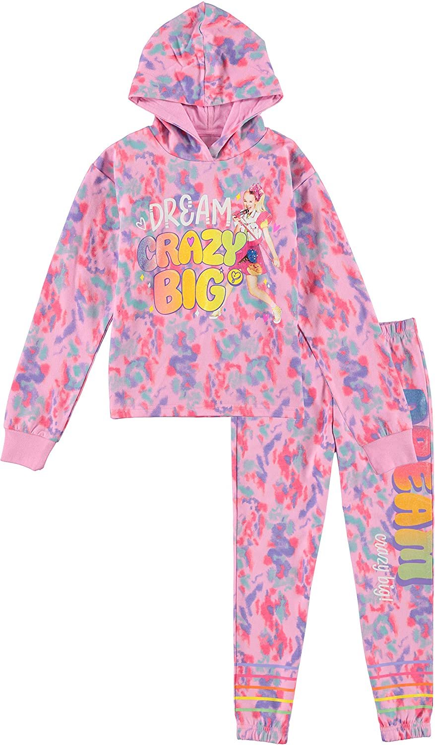Pantaloni Jogger JoJo Siwa Per Bambina, Tutti Over Print Arcobaleno E Unicorni, Blu, Taglie 4-16 Anni