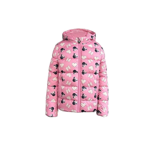 Chamarra Minnie Mouse Para Niña Estilo Acolchada Talla 14 Color Rosa