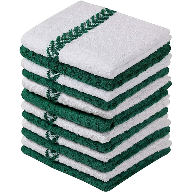 Beauty Threadz Kitchen Towels, 15 x 25 Inches, 100% Ring Spun Cotton Super  Soft and Absorbent Dish Towels, Tea Towels and Bar Towels, (Green with  Arrow Stripe Pack of 12) 