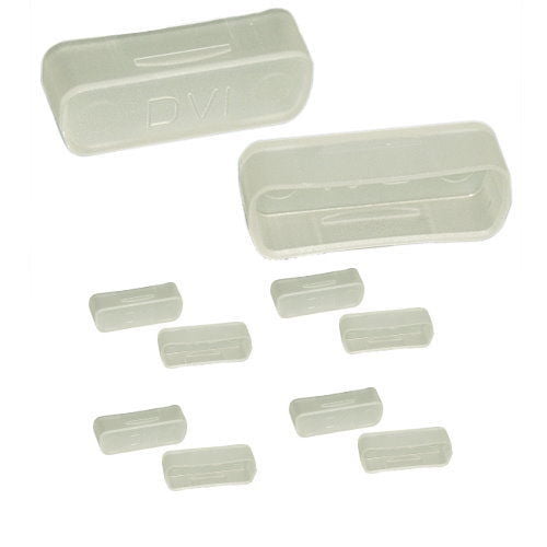 Kentek Lot of 10 PCs DVI video port jack snap-in dust dirt cover clear color female type for DVI-I, DVI-A, DVI-D
