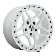 Victor Equipment Aluminum Rim BERG 17X8in Gloss White with Black Bolts Finish, 1780BRG105130W71