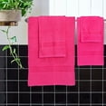thumbnail image 4 of MALLONI HOME Ultra Soft 6 Pack Cotton Towel Set, Contains 2 Bath Towels 28x55 inch, 2 Hand Towels 16x24 inch & 2 Wash Coths 12x12 inch, Ideal Everyday use, Compact & Lightweight - Hot Pink, 4 of 8