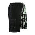 thumbnail image 2 of North 15 Men's American Flag Microfiber Shark Print Swim Trunk Boardshorts with Cargo Pockets-7125-Blk/Grn-5XL, 2 of 3