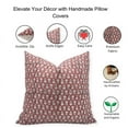 thumbnail image 2 of Fabdivine Block Print Throw Pillow Cover, 20x20 Inch Thick Linen Outdoor Cushion Cover, Floral Print Boho Design Maroon Pillow Cover for Sofa and Couch, 2 of 5