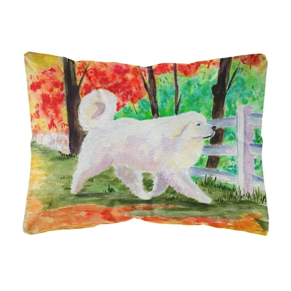 Caroline's Treasures SS8472PW1216 Great Pyrenees Decorative   Canvas Fabric Pillow, 12H x16W, multicolor