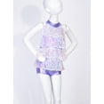 thumbnail image 6 of inlzdz Girls Shiny Sequins Dance Dress Leotard Sparkle Hip Hop Latin Jazz Dance Costume Dancewear Lavender 6, 6 of 7