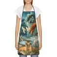thumbnail image 2 of Wukai Red Blue Dragon Battle Epic Print Aprons Adjustable Bib Aprons Cooking Kitchen Chef Apron for Women and Men, 2 of 7