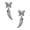 Black, variant on Silvertone Small Crystal Sabre Tooth Silvertone Antiqued Butterfly Post Earrings