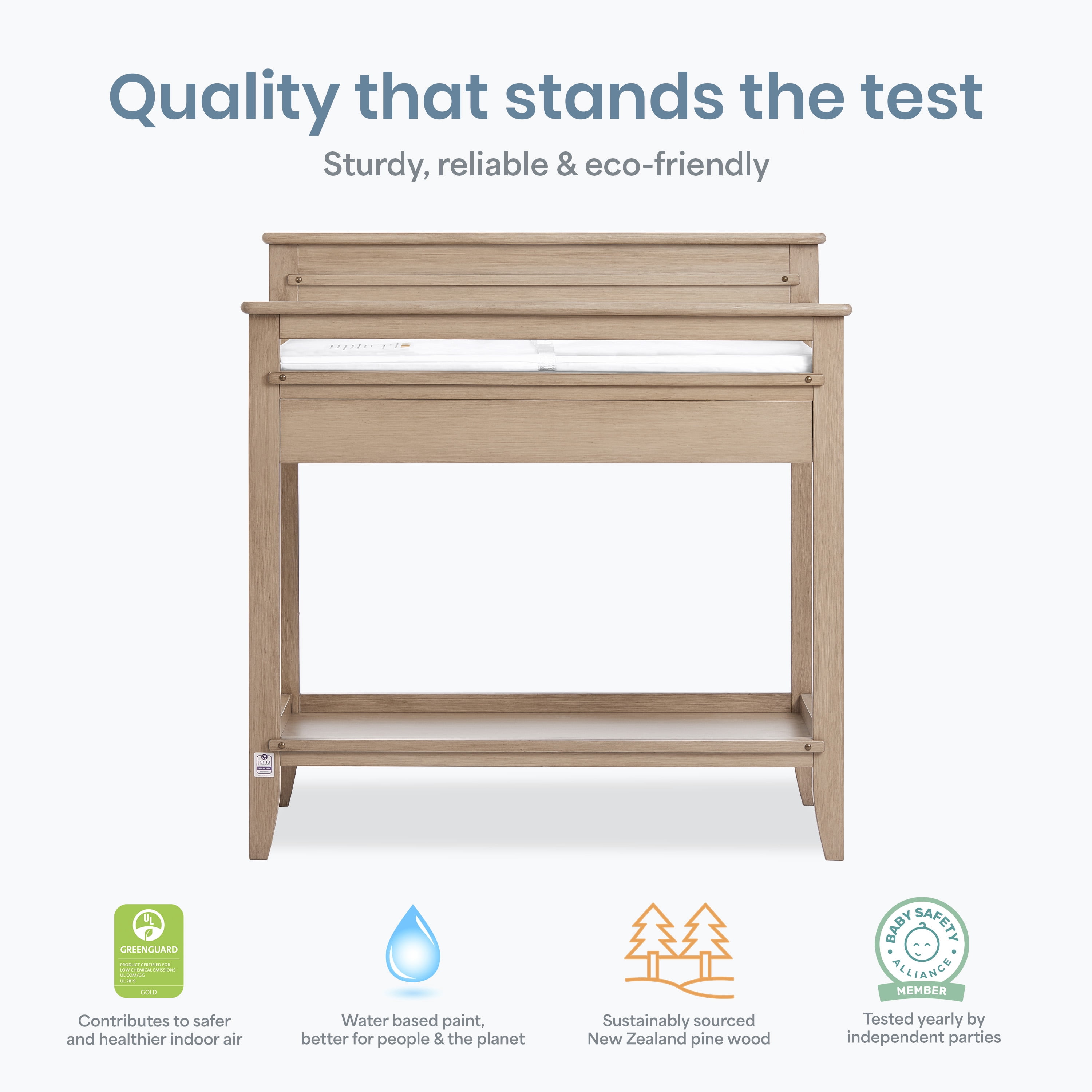 Dream On Me Bayfield Changing Table, JPMA & Greenguard Gold Certified, Sand Dunes