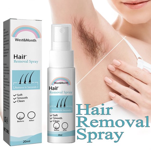 Fiudx Spray Depilatorio, Fórmula Suave, Cartucho de Vello Apto para Pieles Sensibles, Facial y Corporal, Apto para Todas Las Edades, Tamaño de Viaje de 20 Ml