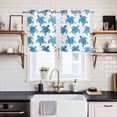 thumbnail image 2 of Blue Coastal Turtle Kitchen Curtains Window Panels, Ocean Beach Nautical Marine Life Insulated Window Treatment Curtain, Grommet Curtains for Bedroom/Living Room/Bathroom, 2 Piece 27.5"Wx39"L, 2 of 8