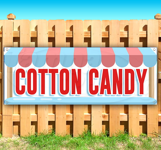 Cotton Candy 13 oz Heavy Duty Vinyl Banner Sign with Metal Grommets Advertising New Flag, Many Sizes Available Store