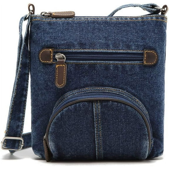 Small Crossbody Bags for Women Fashion Denim Satchel Handbags Shoulder Bag Cowboy Bag Purse Casual Daypack Zip Wallet