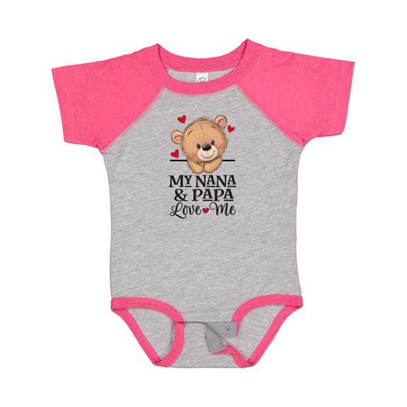 Inktastic Nana and Papa Love Me Cute Grandchild Bear Boys or Girls Baby Bodysuit