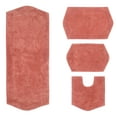 thumbnail image 2 of Home Weavers Waterford Collection 100% Cotton Non-Slip Bathroom Rug Set Machine Washable Bathroom Rug, Bath Rug, U Shaped Contour, Runner, Coral Color 4 Piece Bath rug set, 2 of 8