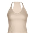 thumbnail image 3 of ShomPort Workout Tops for Women Summer Sleeveless Ribbed Tank Tops Slim Fitted Soft Camisole Basic Layering Shirts, 3 of 7