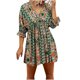thumbnail image 2 of Puntoco Vestido De Manga Corta Con Cuello En V, Vestido De Encaje Con Cuello En V, Cintura, Manga Corta, Hasta La Rodilla, Vestido De Manga Corta Con Cuello En V, Hasta La Rodilla, Verde Xl, 2 of 5