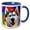 Blue/White, variant on 3drose, Siberian Husky Dog Portrait. Digital Art Gift for the Breed Lovers, 11oz Two-tone Red Mug