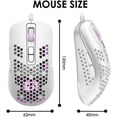 thumbnail image 4 of MesaSe Mini Souris de Jeu Filaire Ultralégère 4 Types Rétroéclairée RVB 4 Niveaux Réglables Légère à Coque en Nid d'Abeille pour Joueurs PC Xbox Blanc, 4 of 4