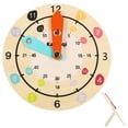 thumbnail image 4 of Wooden Clock Toy Children Educational Clock Model Time Learning Wood Clock Kids Plaything, 4 of 8
