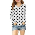 thumbnail image 5 of Ugoldhm Girls Tees Polka Dot V Neck Tunic Fashion Tops Fall Long Sleeve Shirts Sizes 3-13, 5 of 8
