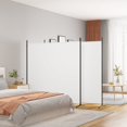 thumbnail image 1 of vidaXL 3-Panel Room Divider White 525x180 cm Fabric, 1 of 5