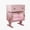 Pink + Metal & Wood + Engineered Wood, variant on 20.7" Wide Pink Robot LED Nightstand with 360° Rotating Drawer - Modern End Table
