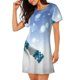 thumbnail image 2 of Balery Christmas Snowman In The Snow Camisón de manga corta con cuello redondo para mujer, cómodo y elegante., 2 of 6