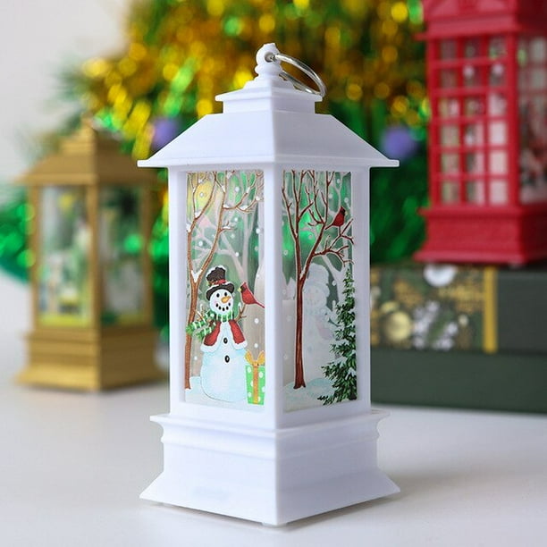 Navidad Feliz Navidad Decoración para el hogar Papá Noel Muñeco de nieve Linterna Luz Adorno para árbol de Navidad Regalos de Navidad Año Nuevo 2023 xuanjing unisex