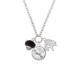 thumbnail image 2 of Delight Jewelry Silvertone Black Faceted Glass Spinner Let Things Go Fall Zoey Charm Necklace, 28", 2 of 4