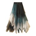 thumbnail image 4 of KHONTS Women's A-Line Tulle Midi Skirt Tiered Petticoat Skirts Tea-Length Elastic Waist Tutu Skirts Green L, 4 of 4