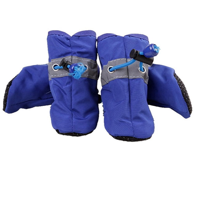 Protección para las patas del perro, zapatos antideslizantes de invierno para perros, con tira reflectante, adecuados para perros pequeños, medianos y grandes. Conjunto azul de 4 piezas. oso de fresa Electrónica