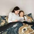 thumbnail image 4 of Manfei Cartoon Rabbit Bedding Comforter Set 7-Piece for Kids, Mystic Bohemian Animal King Bedding Sets, Tribal Western Floral Reversible Bed Sheets, Super Cozy Room Decor, 4 of 7
