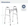 thumbnail image 4 of Andador plegable Drive Medical Deluxe de 2 botones, ligero, para adultos mayores y niños, capacidad de peso de 159 kg, color plateado, 4 of 5