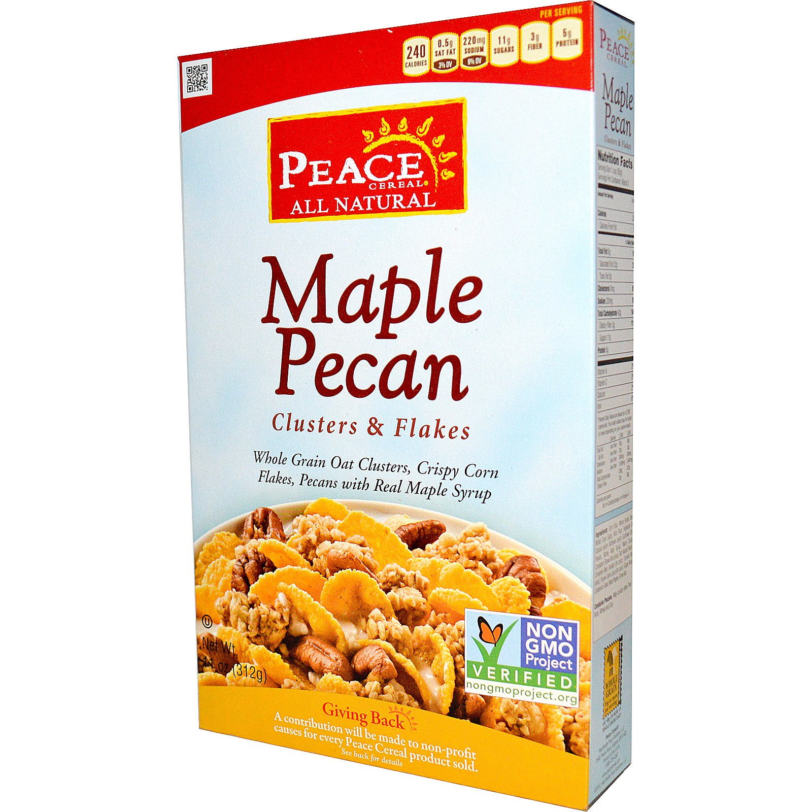 Peace Cereal, Clusters & Flakes, Maple Pecan, 11 oz (pack of 4
