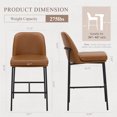 thumbnail image 5 of Bar Stools - Modern Fabric Upholstered with Back, Armless Design, Metal Legs for Kitchen Island and Dining Room Bar, 25 Inch, Set of 2,Brown, 5 of 16