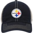 thumbnail image 2 of Men's '47 Black/Natural Pittsburgh Steelers Trawler Trucker Clean Up Snapback Hat, 2 of 4